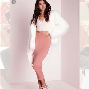 MISSGUIDED pink midi skirt